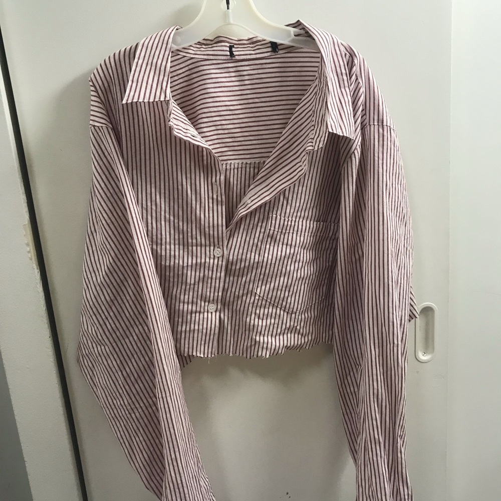 Striped button up long sleeve